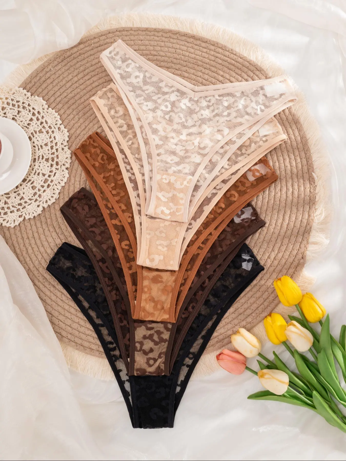 Women's Leopard Pattern V-Shaped Waist Panty, Soft Comfortable Breathable Knicker for Daily Wear, Underwear Fit for All Seasons