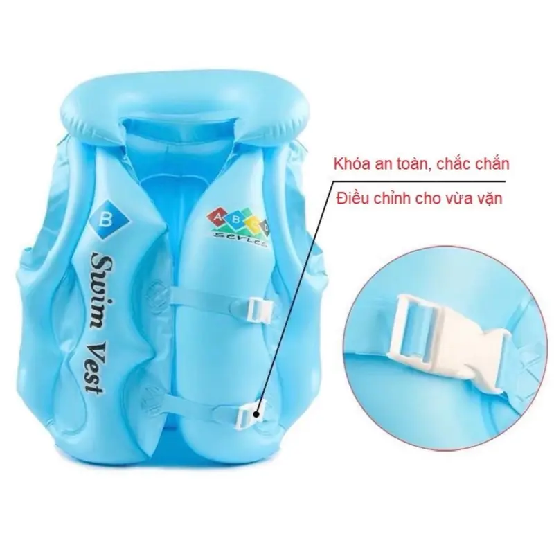 ￼Sỉ áo phao bơi cho bé 1-12 tuổi, áo phao bơi trẻ em màu xanh cho bé 8-35kg, phao bơi cho bé Nam 2