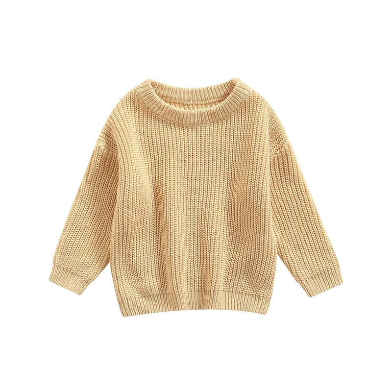 Product Introduction of Baby Girls Boys Autumn Winter Knit Sweater Solid Color Long Sleeve Crewneck Knitwear 39