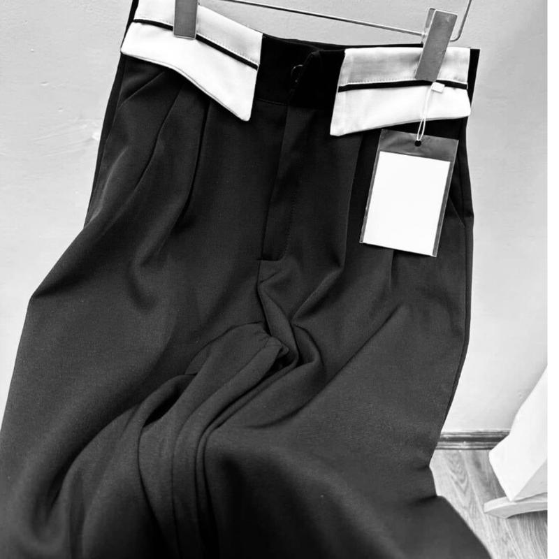 Product Introduction of [019] Quần Xuông Ruby 1 cúc Cạp viền  bẻ, quàn Culottes cạp cao Nữ Pants Women Đen 14
