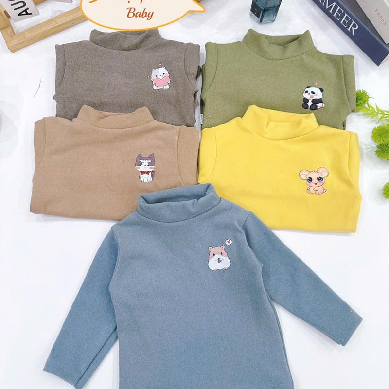 Áo giữ nhiệt chất vải nhung lông in hình ở ngực chất liệu dày dặn cho bé Hoodie