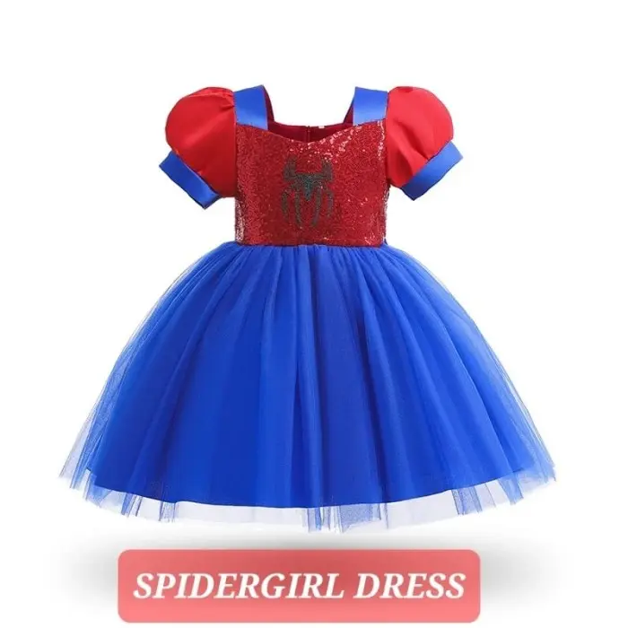 BAJUKIDDIE SPIDERGIRL DRESS KOSTUM COSPLAY SUPERHERO ANAK CEWEK IMPORT - 80