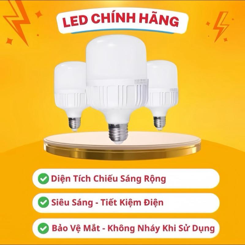 COMBO 3 Bóng 30W Siêu Sáng Tiết Kiệm Điện Năng, Ánh Sáng Trắng Dễ Chịu Cao Cấp - Đèn