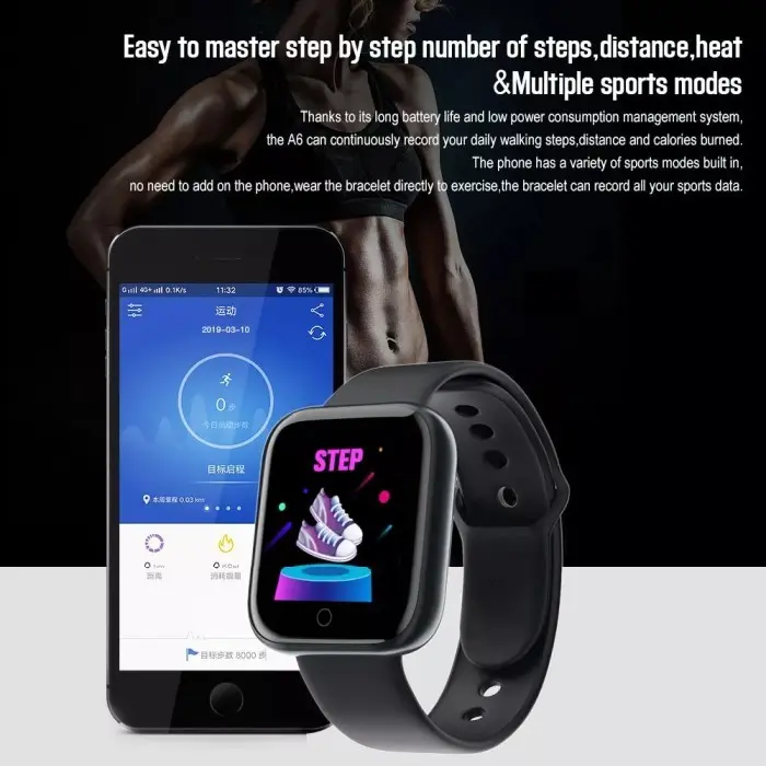 Smartwatch Y68 Macaron Jam Tangan Untuk Kesehatan Tubuh Smartband D20 Bluetooth 1