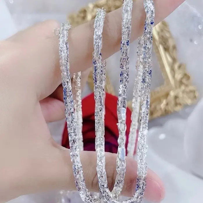 Dây Lá Vuông Xoắn Hoa Thị Đủ Cỡ Bạc S950 - Ngọc Kim An Jewelry 2