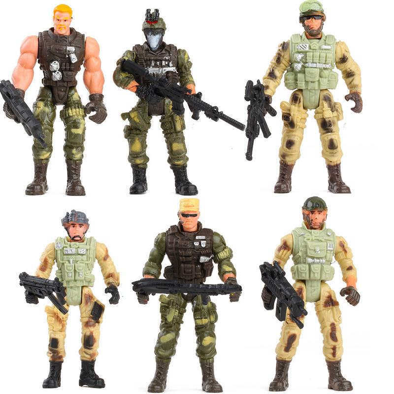 Product Introduction of Military Soldier Toy Model, 6 Police Soldiers Model, with Movable Joint, Play House Toys 3