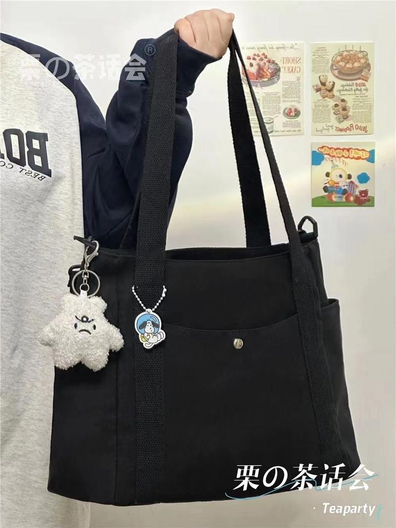 Product Introduction of Canvas Bag Women's New Large Capacity Fashion All-Match Shoulder Bag Tote Bag for Work Commuter Bag Korean Style Crossbody Bag 15