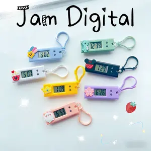 Arloji Gantung Digital Pelangi Kartun - Jam Saku Portable untuk Siswa, Timer Ujian, Pengingat Belajar, dan Pencatatan Tugas