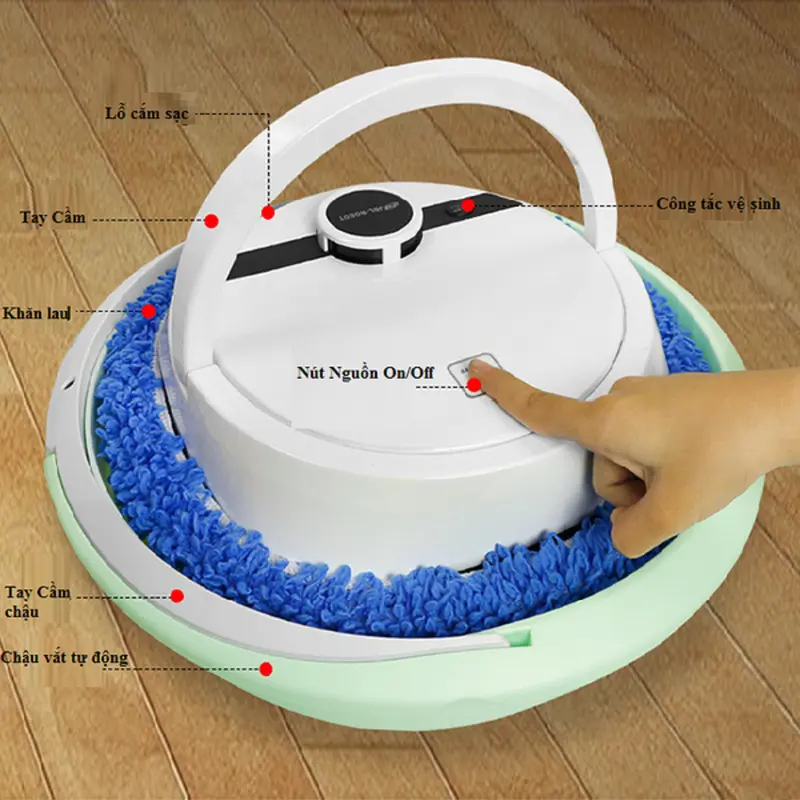 Robot lau nhà tự giặt với hai chế độ lau khô và ướt tích hợp chậu tự động MODEL 027 0