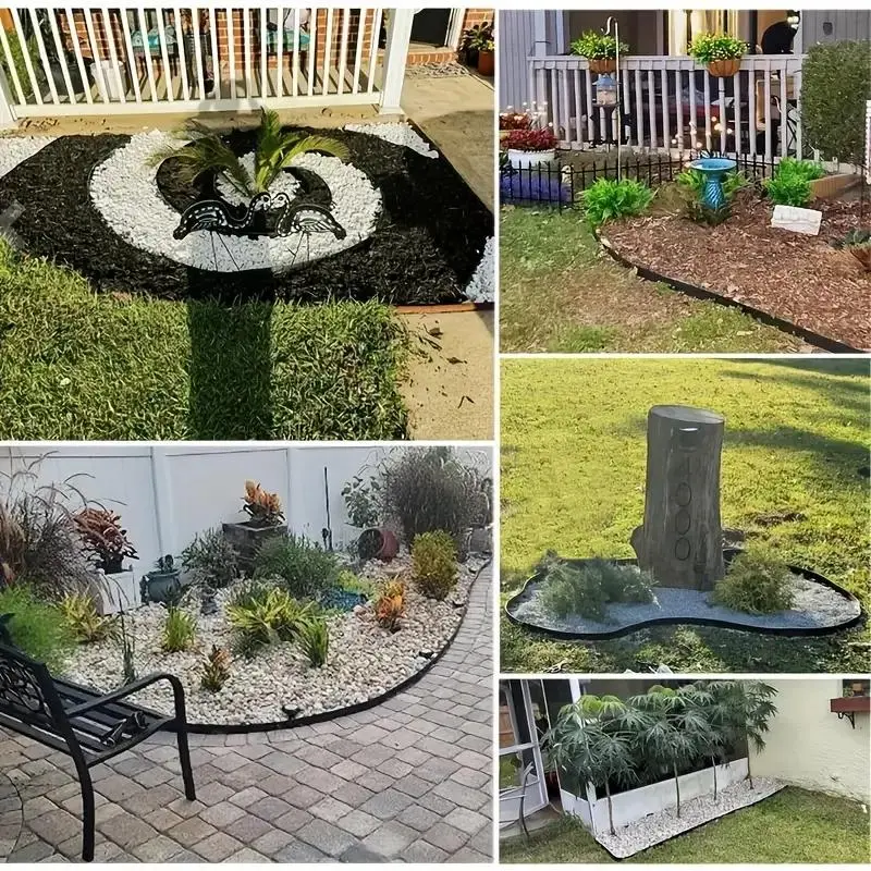 Landscape Edging, Flexible Garden Lawn Border with Anchoring Spikes, Decorative Garden Edging for Grass & Flower Beds Separation 7