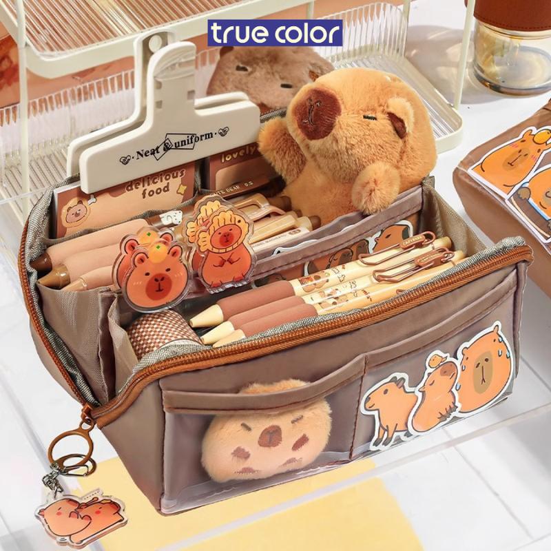 Túi Đựng Bút Capybara 10 Ngăn Đáng Yêu - Túi Bút Chất Liệu Vải Bền Đẹp Màu Nâu Nhẹ Nhàng Thiết Kế Xinh Xắn Đa Năng Dung Tích Lớn - TrueColor hộp bút hello kitty hộp bút hộp bút 3 ngăn tuibut hộp bút hộp bút hộp bút