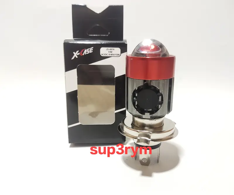 lampu utama LED x-case Laser Kipas H4 Projector premium Super terang Putih Putih AC DC 4