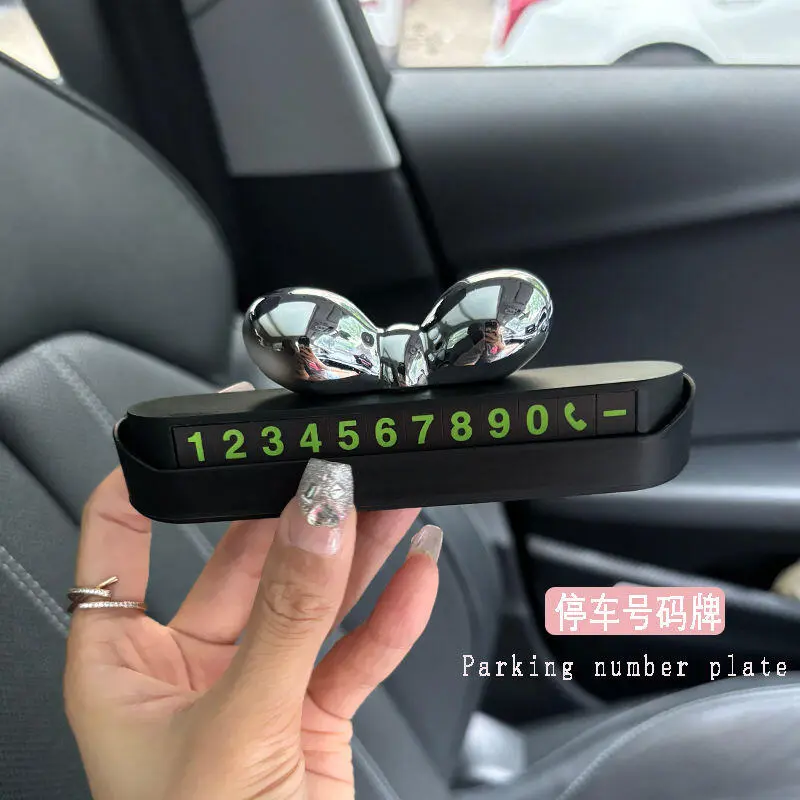 New 2024 Temporary Sign Durable Move Car Phone Tag Cute Creative Automobile Parking Number Plate Vehicle Accessories