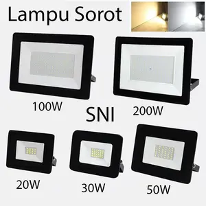 LAMPU SOROT LED 20W 30W 50W 100W 200W IP66 WATERPROOF / LAMPU TAMAN LED FLOOD LIGHT / LAMPU TEMBAK OUTDOOR White