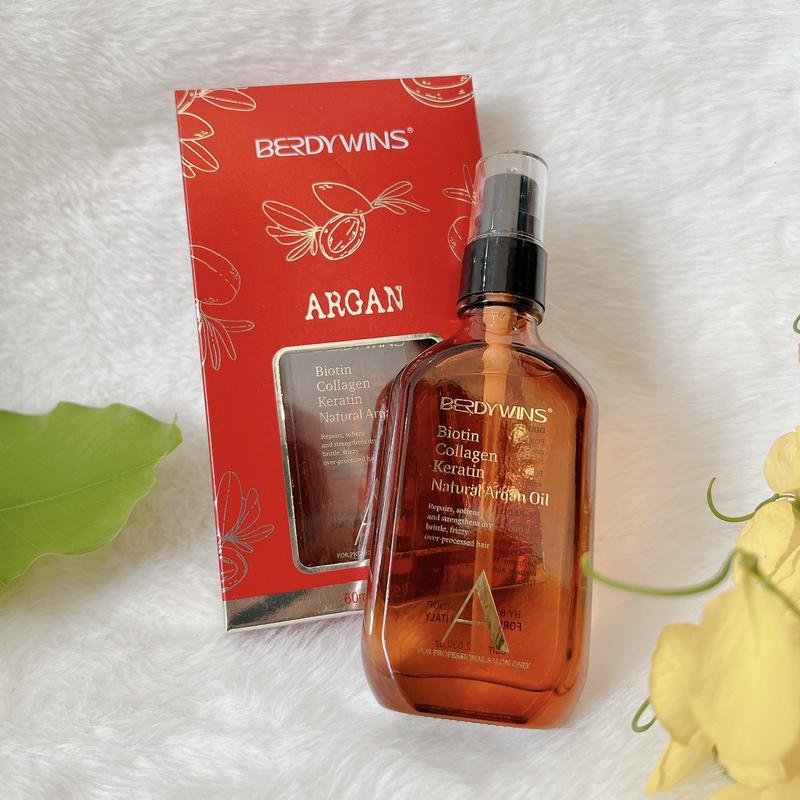 BERDYWIN - TINH DẦU DƯỠNG TÓC ARGAN OIL BIOTIN KERATIN BERDYWIN 60ML - DƯỠNG MỀM TÓC -BẢO NGỌC AEROBIC  Dưỡng Tóc   Chăm Sóc Tóc