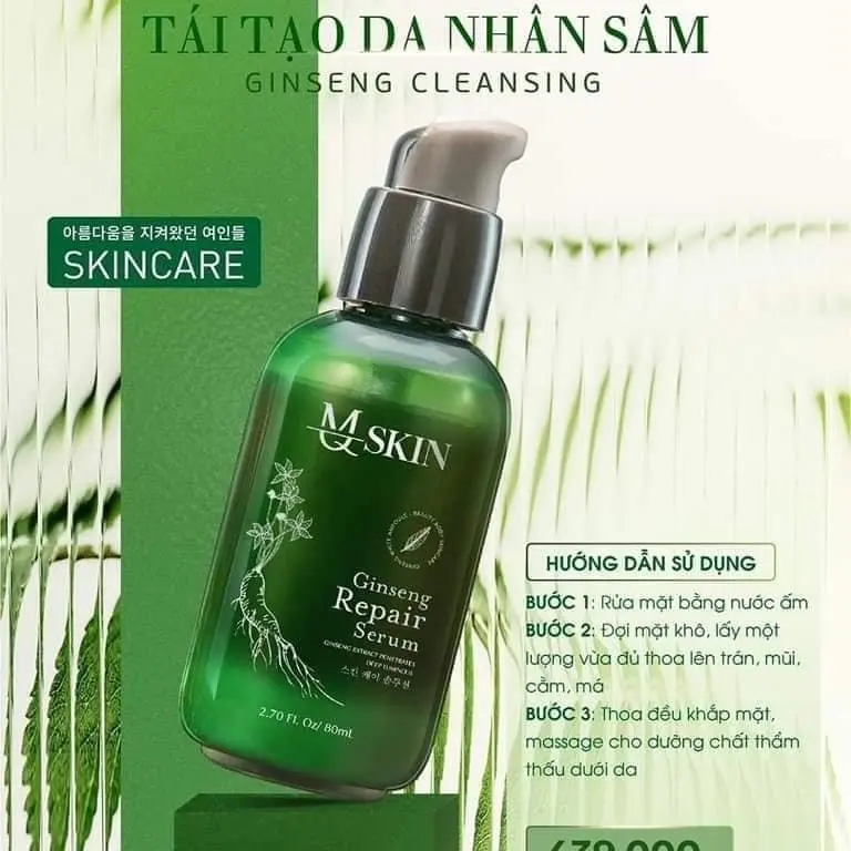 Serum tái tạo da sâm 1 MQ SKIN chính hãng . 80ml một  chai. Làm  đẹp  da