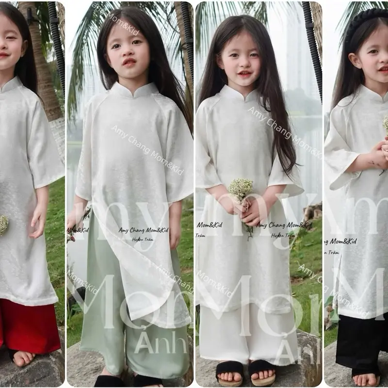 [Ảnh Thật Do Shop Chụp] BST Áo Dài Gấm UYỂN LƯU nhẹ nhàng chất vải mềm mát dành cho Bé và Mẹ