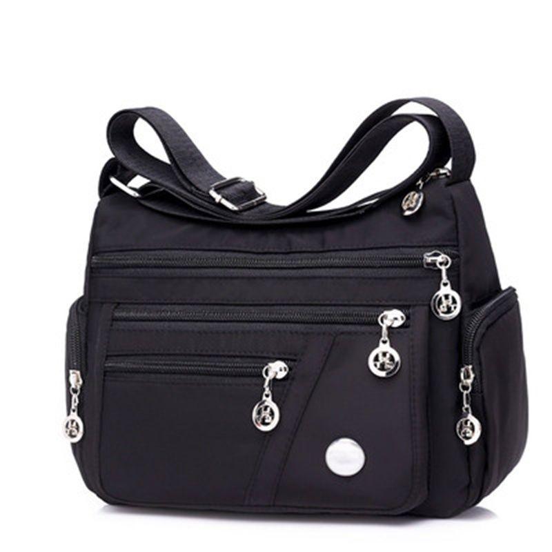 Product Introduction of Women's Bag Mother's Bag New 2025 Middle-Aged Women's Bag Nylon Canvas Bag Waterproof Multi-Layer Shoulder Messenger Bag 19