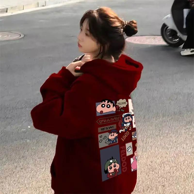 Áo Hoodie Chải, Kiểu Thả Vai, Dành Cho Nữ, Bộ Sưu Tập Mùa Xuân Và Mùa Thu, Thiết Kế Đẹp, Có Mũ Trùm Đầu, Ngoại Cỡ, Dáng Rộng Rãi Và Dễ Phối Đồ Áo Dài Tay, Hàng Mới Về