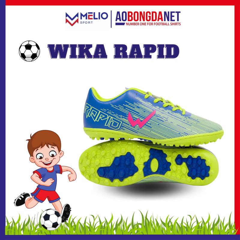 Giày Bóng Đá Trẻ Em Wika Rapid, Giày Đá Banh Trẻ Em Hoàng Đức, Da Phủ Nano Chống Thấm, Thoáng Khí Sneaker Kids Giày Thể Thao Cho Bé Sport giay  bong
