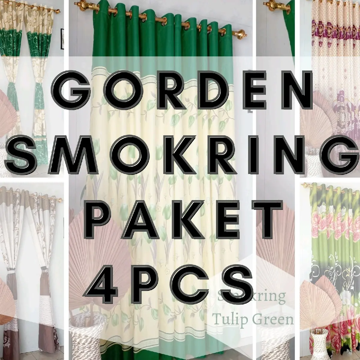 Gorden Smokring Jendela dan Pintu Bahan Katun  Paket 4 Pcs  Harga Grosir Harga Lebih Murah
