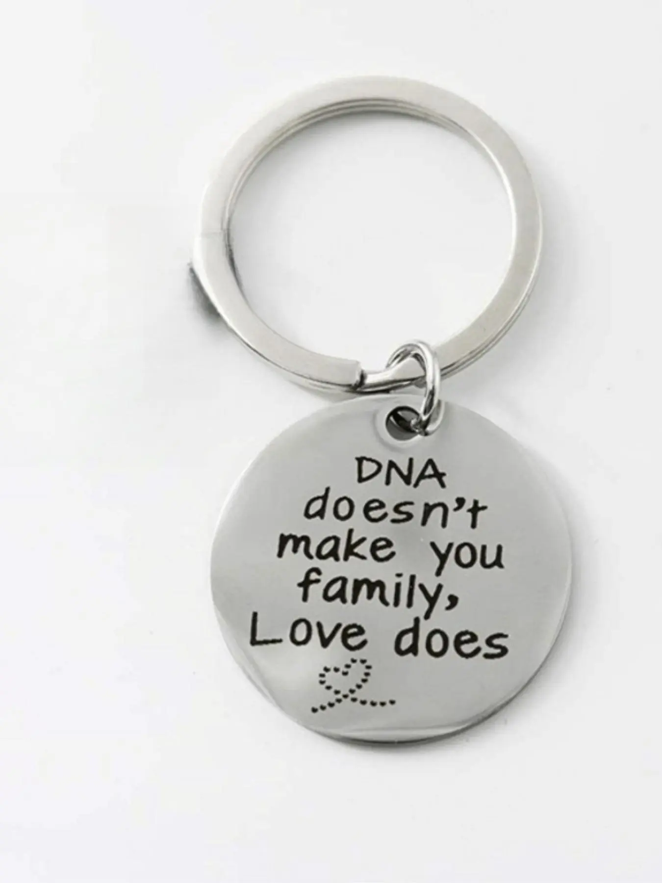 Fashion Letter Pattern Slogan Metal Keychain for Men & Women,  Round Shaped Stainless Steel Keychain for Daily Clothing Decor, Trendy All-match & Exquisite Keychain for Birthday Gift