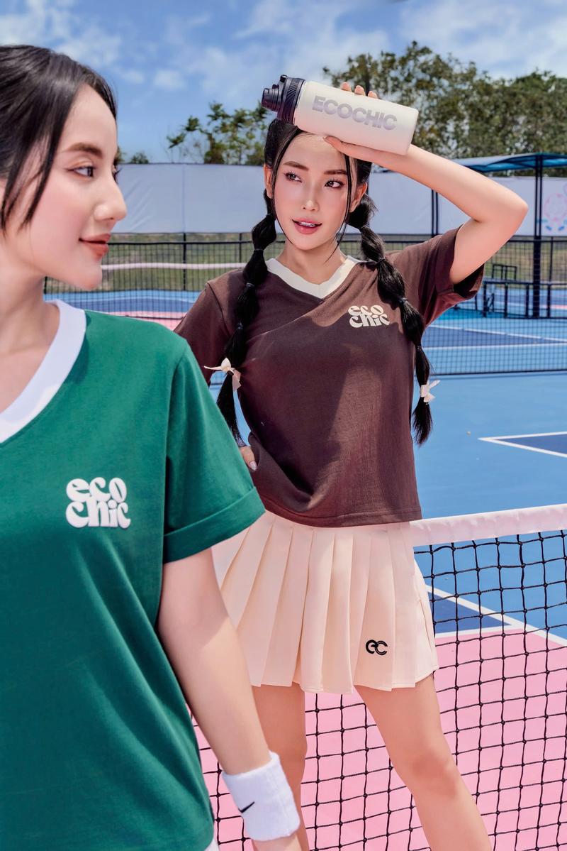 Product Introduction of Áo Baby Tee Cổ Tim Viền Màu ECOCHIC ENGINE BABYTEE B061 Local Brand Chính Hãng Unisex Form Ôm Premium Cotton 3