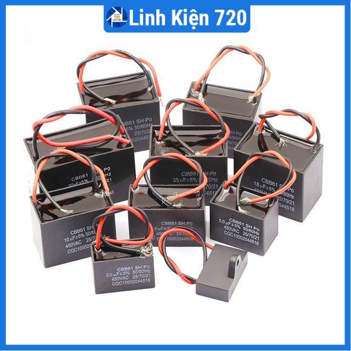 Tụ quạt 1uF/1.5uF/2uF/2.2uF/2.5uF/3uF/4uF/5uF/6uF điện áp 400V 50/60HZ 4