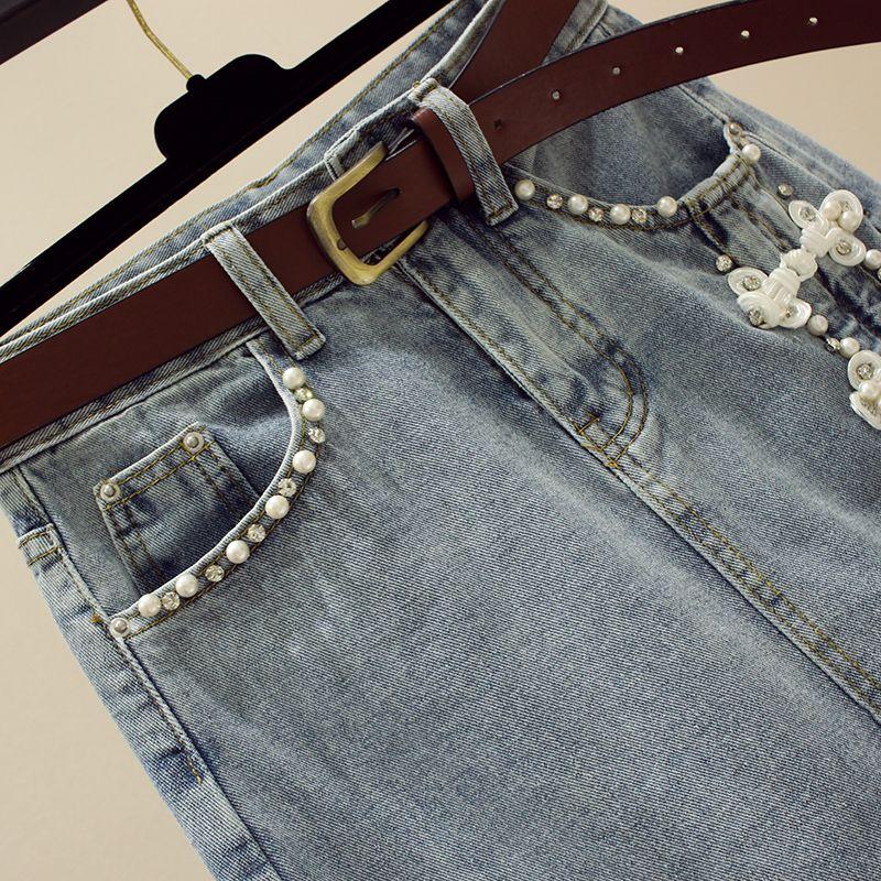 Product Introduction of Chân Váy Chữ A, Chất Liệu Denim, Dành Cho Nữ, Mỏng Mùa Hè, Cạp Cao Dài Trung Bình Chân Váy Bodycon, Tôn Dáng, Xẻ Bên, Hàng Mới Về 2024 7