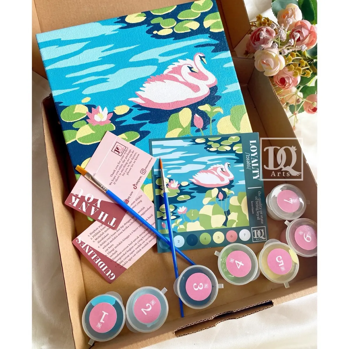 Paint By Number Kit by DQ Arts Painting Gift (6-7 Colors)