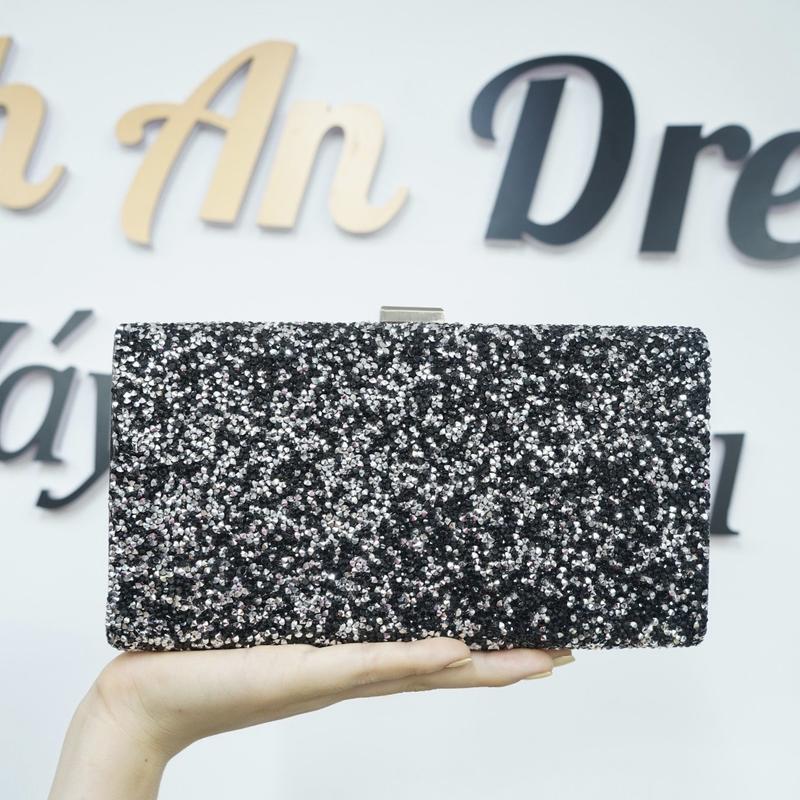 Thanh An Dress - Túi xách cầm tay đính đá lấp lánh túi dự tiệc siêu sang