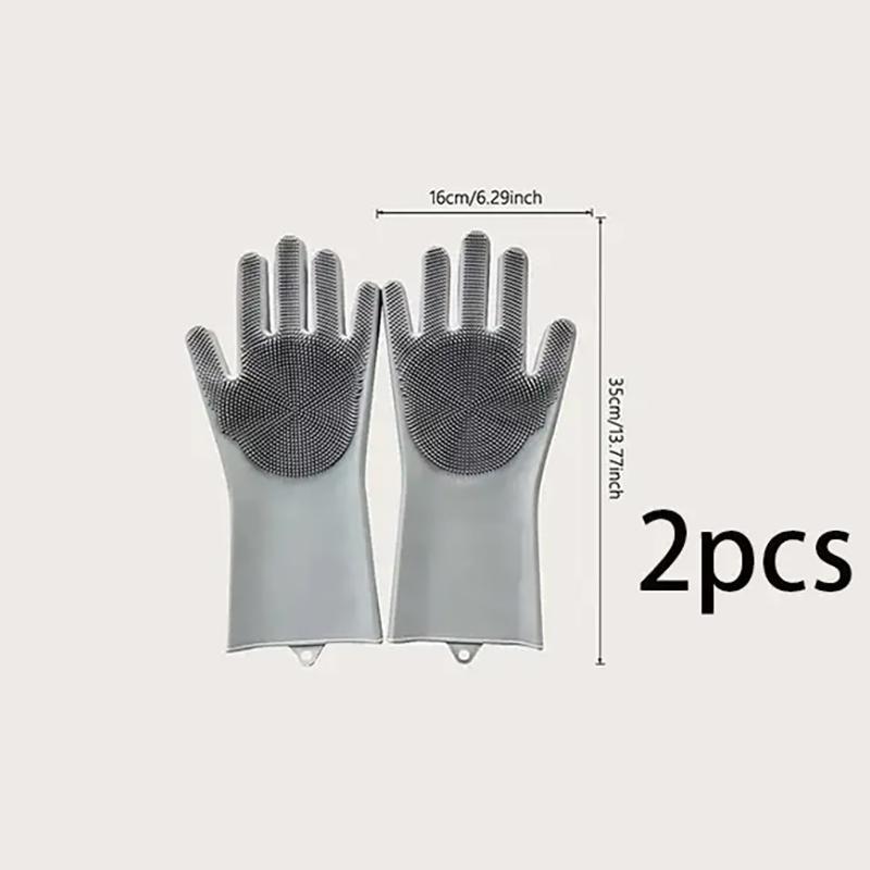 Solid Color Dish Washing Gloves, 1 Pair Household Kitchen Dish Washing Gloves, Non-slip Multifunctional Cleaning Gloves, Household Cleaning Tools Supplies 1