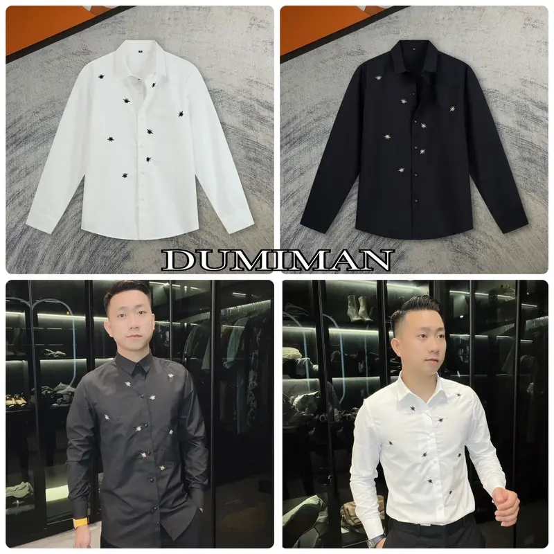 Sơ mi nam dài tay , somi nam cộc tay thân áo thêu ong chất liệu cotton nhaf dumiman Menswear sominam  dep 1