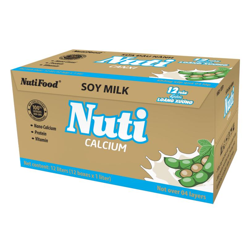 Thùng 36 Bịch Sữa đậu nành Nuti Canxi Bịch 200ml  - Thương Hiệu NUTIFOOD