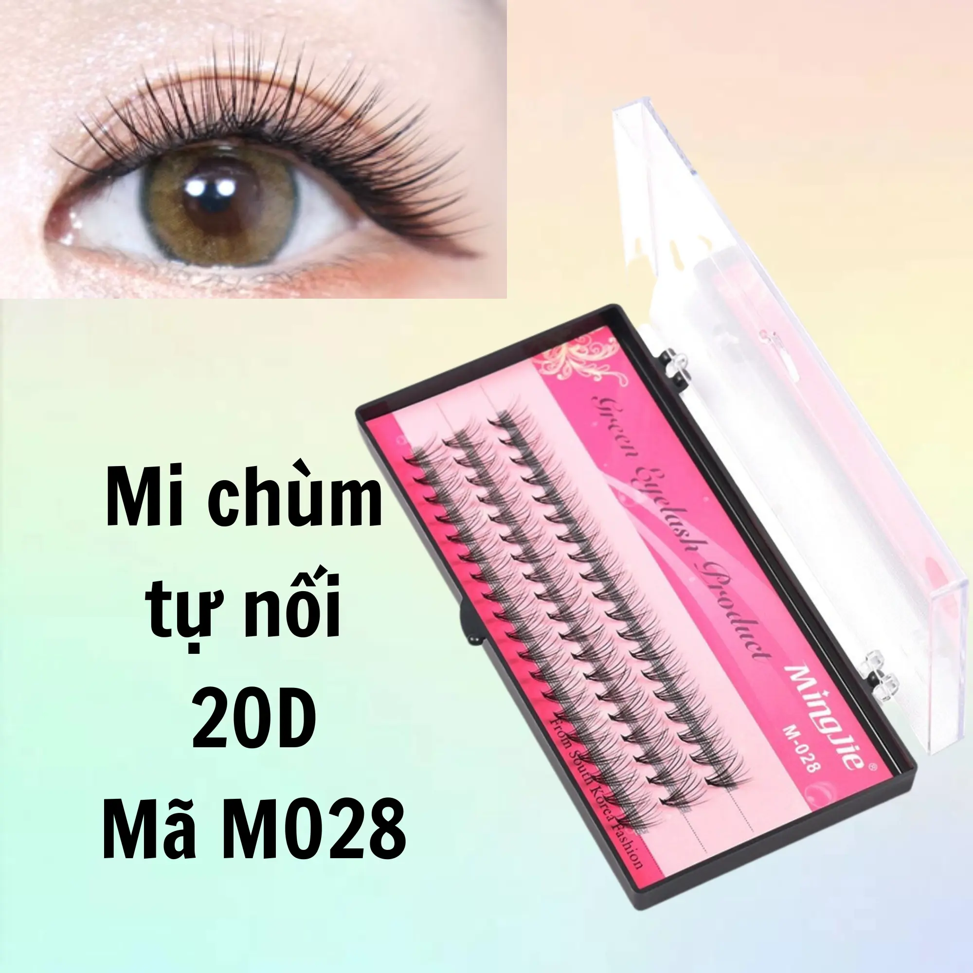 Thương Hiệu Mingjie Mi tự nối M028 dáng mi Volum tự nhiên phù hợp với mọi khuôn mặt (Chưa kèm keo và nhíp)