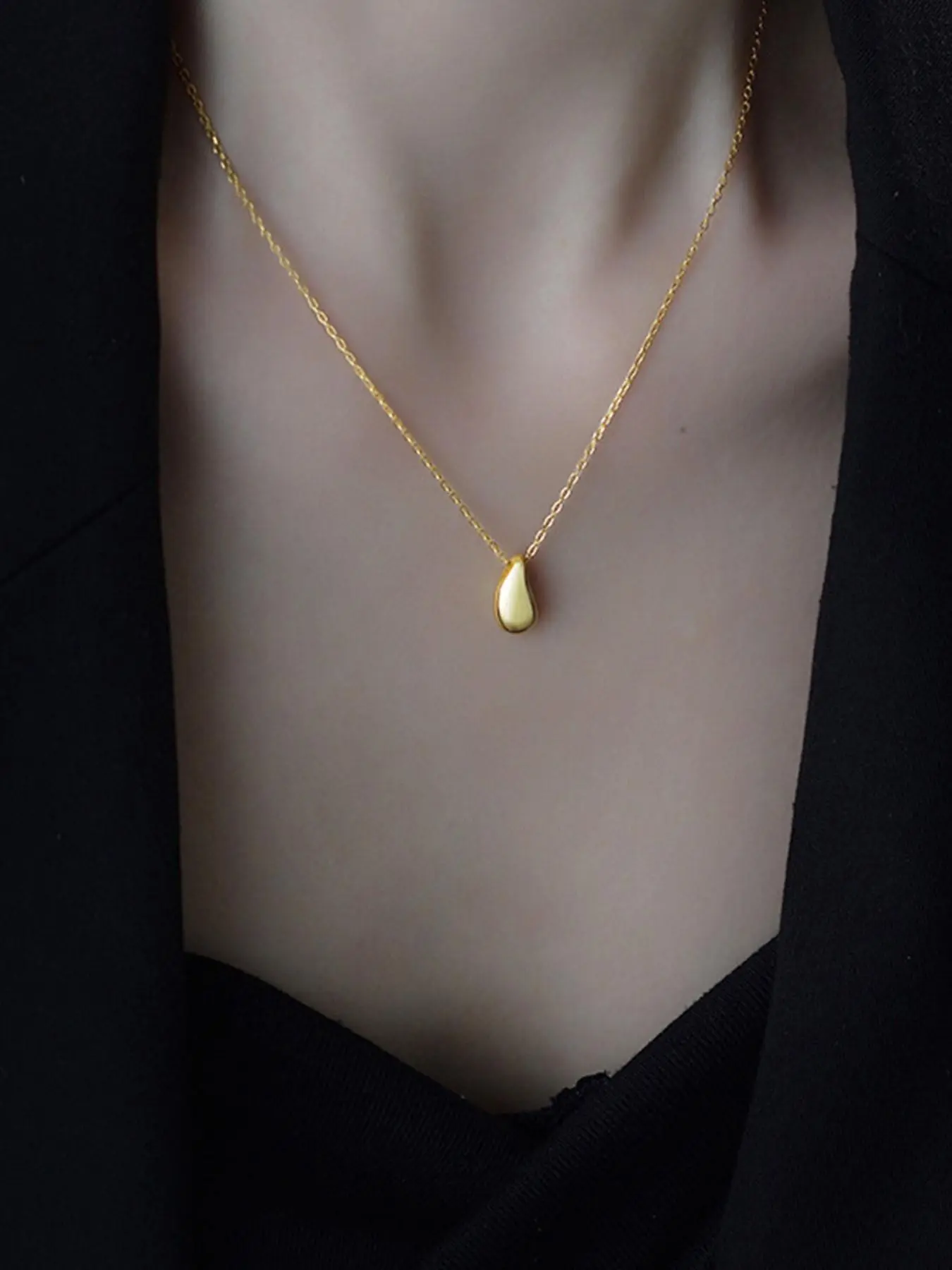 Water Drop Shaped Pendant Necklace for Women, Fashion Jewelry for Party, Daily Clothing Decor, Trendy All-match & Exquisite Jewelry for Birthday Gift