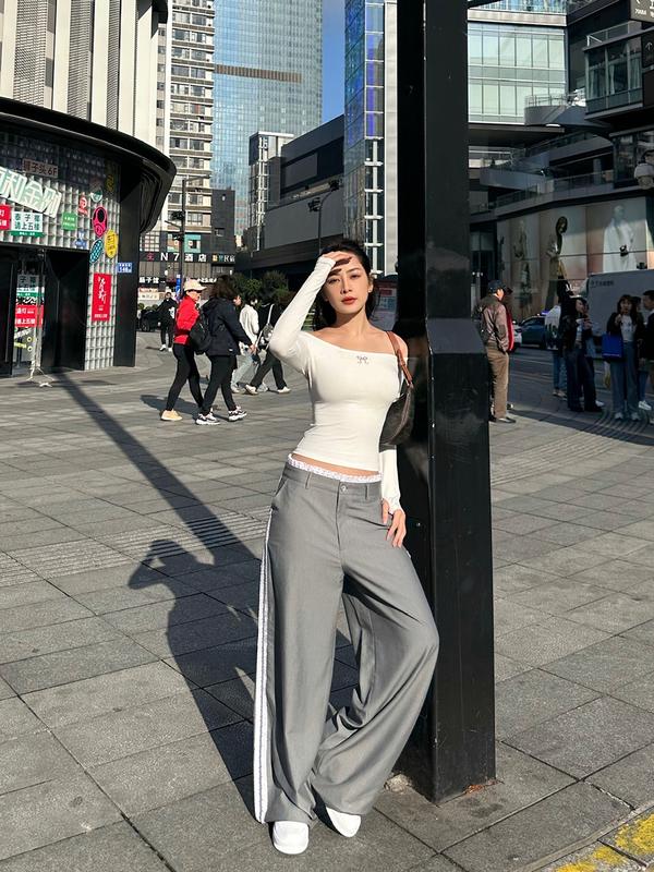 Áo ôm Shebyshj freesize tay dài gắn nơ Chi Pu - Long Sleeve Top 2
