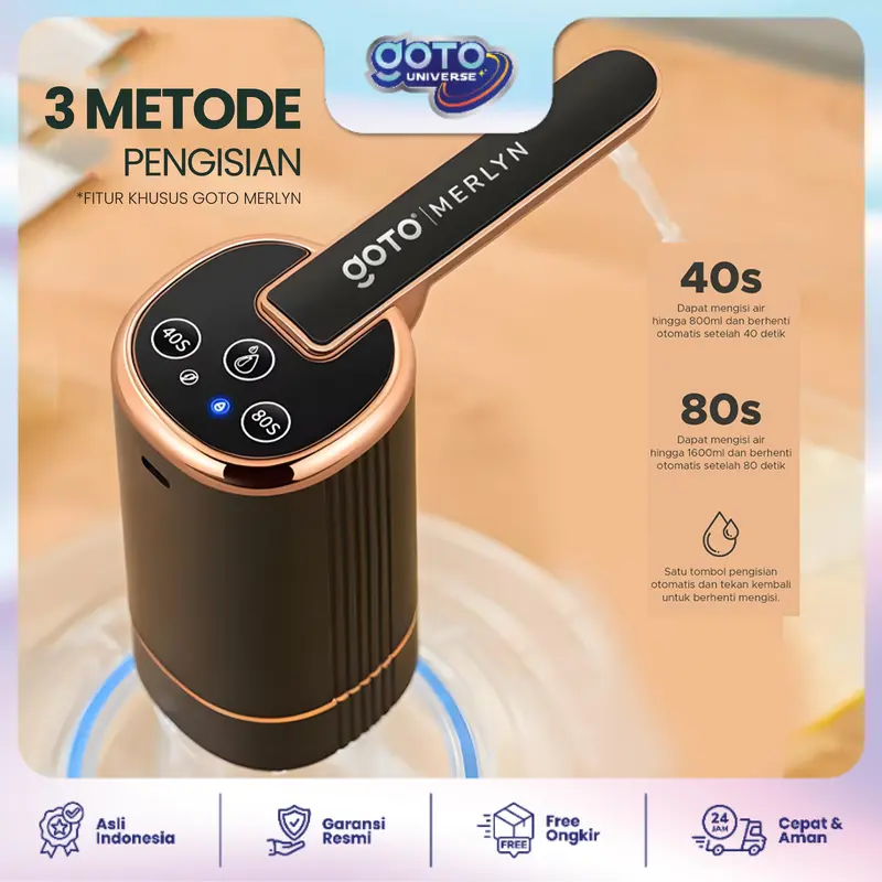 Goto [COD] Merlyn Pompa Galon Lipat Electric Dispenser Air Minum USB Charge 4
