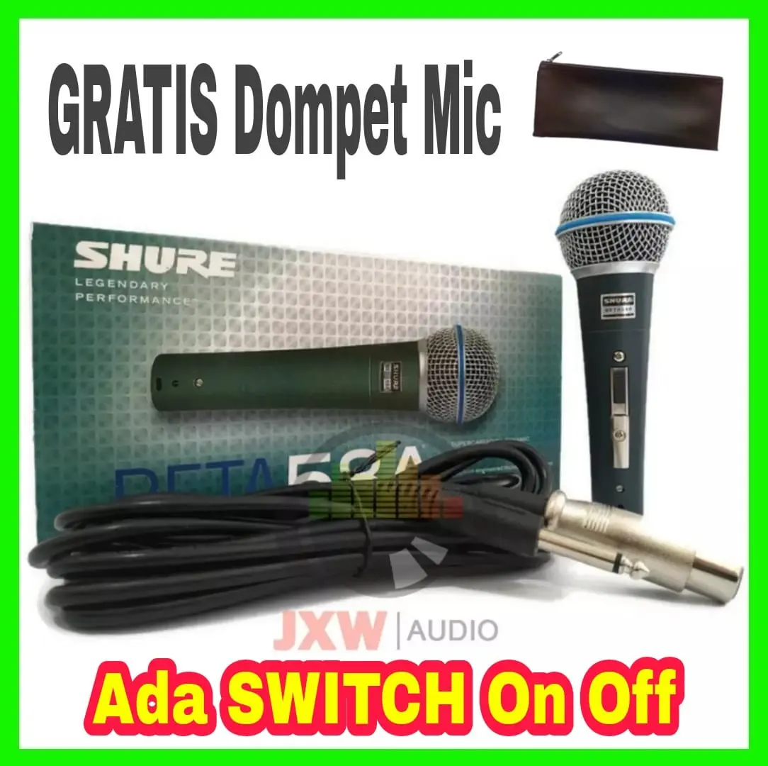 MIC KABEL SHURE BETA 58 A SK /  MICROPHONE SHURE KABEL BETA 58A /  MIC SHURE BETA 58A / BETA58A mic  shure