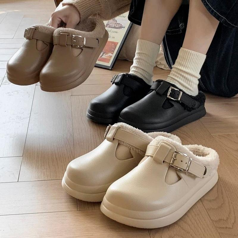 Sục da chống nước bên trong lót lông có đai basic cho mùa đông ấm áp