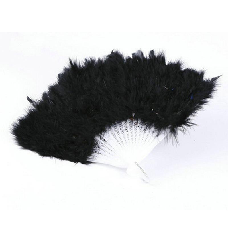 Product Introduction of 9 Colors New Costume Wedding Showgirl Dance Folding Hand Feather Fan Fancy 21