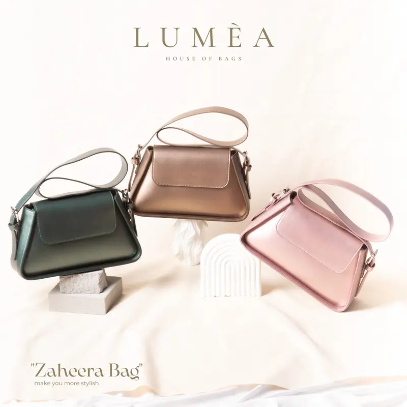 Lumea House Of Bags - Tas Wanita Zaheera Shoulder Bags Polos Metalic Selempang bahu Elegant Premnium Quality 3