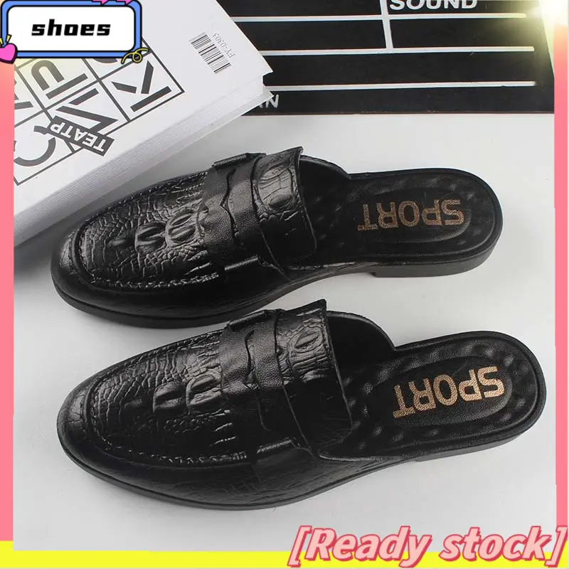 New Semi-Slipper Men's Top-Selling Product Fashion Outdoor Wear Flat Chunky Heel Slip-on Thick Bottom Home All-Match Non-Slip Slippers Men