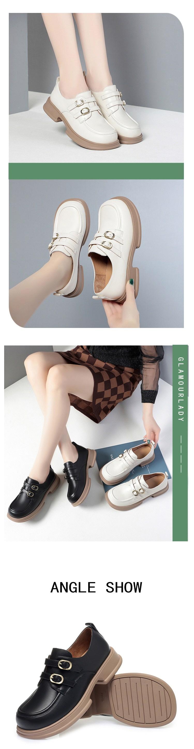 Product Introduction of Single Shoe Women's Platform  New British Style Small Leather Shoes Anti-slip Loafers Women's Handmade Casual Women's Shoes 5