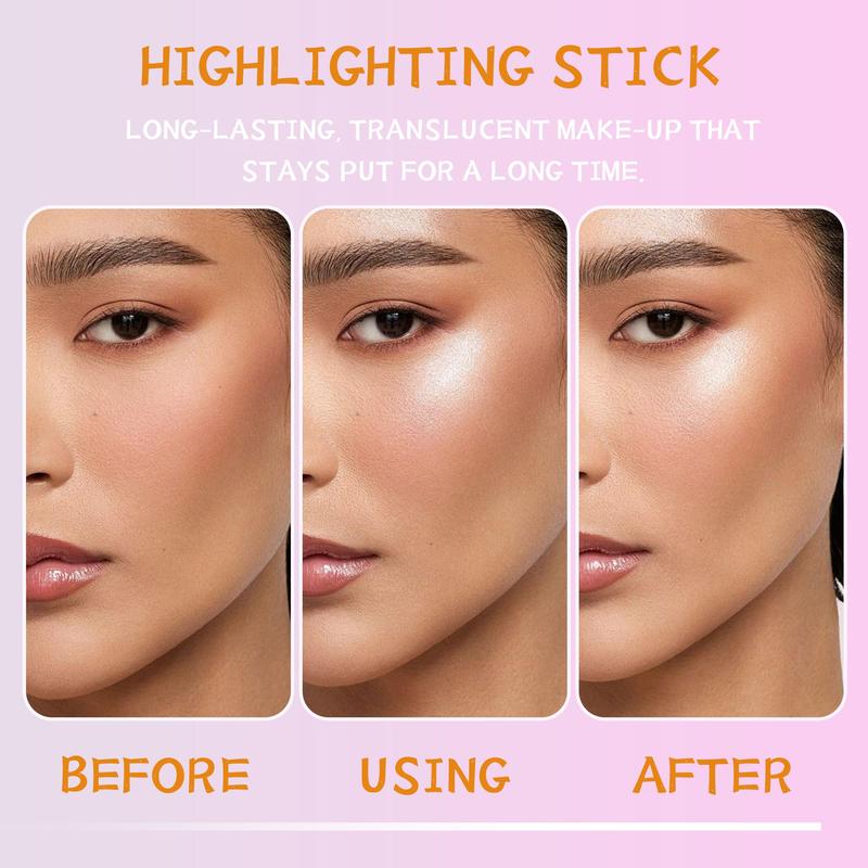 Product Introduction of Highlighter Stick, 3 Counts/set Long Lasting Shimmering Highlighter Stick, Multifunctional Highlighter for Eye Face Body, Makeup Accessories 5