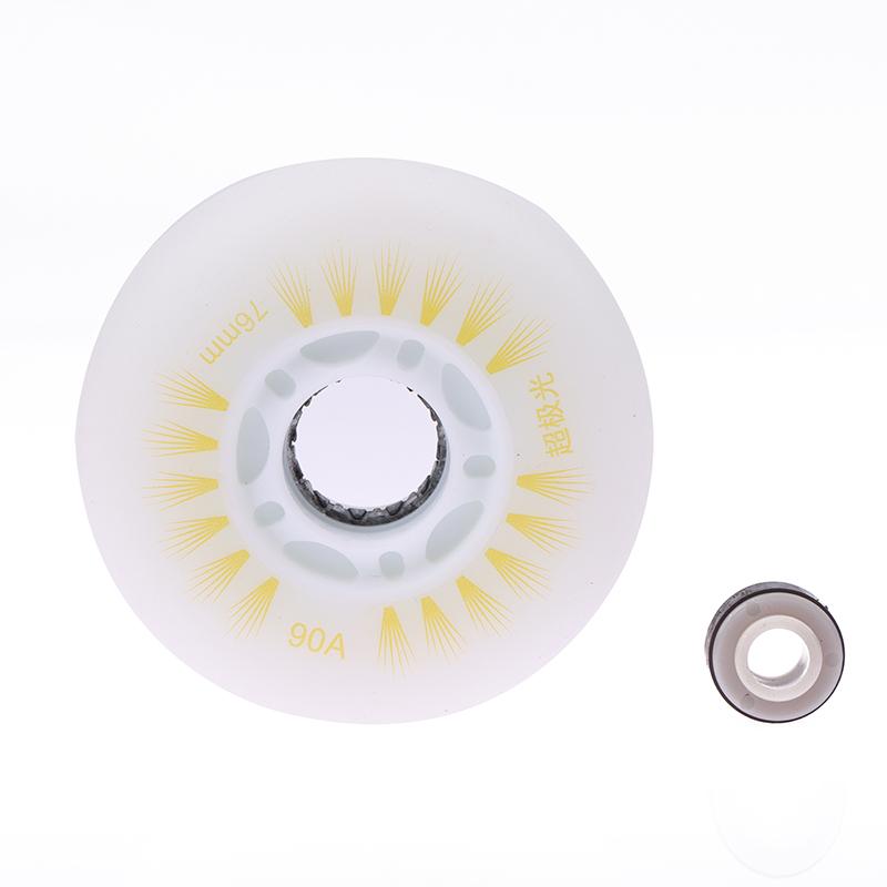 Product Introduction of 1Pc Flash Inline Skate Wheels 90A LED Lighting Skating Wheel Flash Wheels Sliding Roller Skating Shoes 76MM 72MM 68MM 34