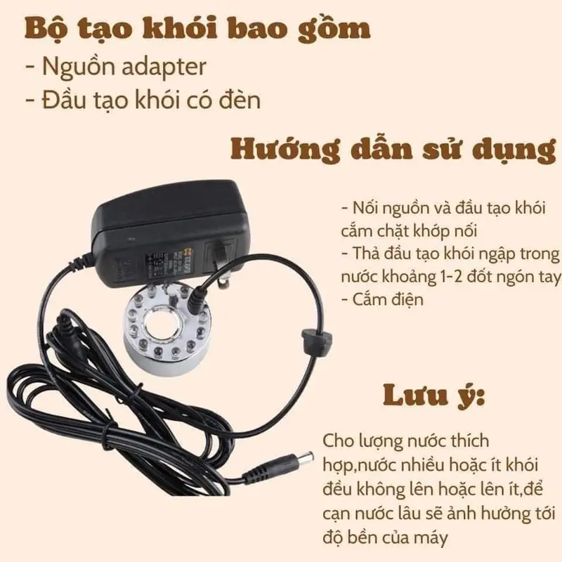 Máy tạo khói có đèn dùng trong spa dưỡng sinh, tạo khói tiểu cảnh, bể cá, hòn non bộ,... 2