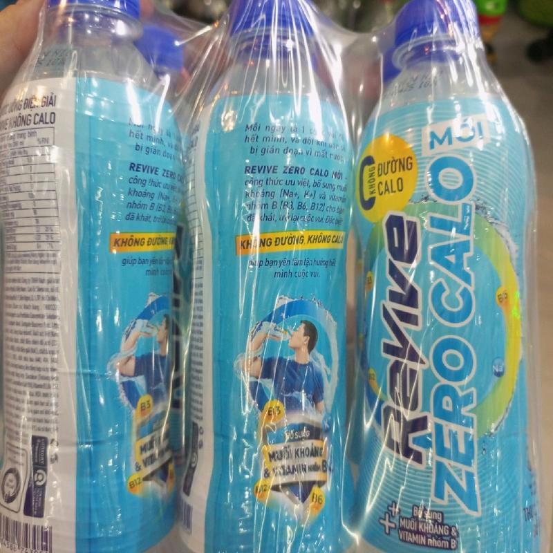 Lốc 6 chai Revive Zero Calo không đường 500ml + múôi khóang 500ml + chanh múôi 390ml - Ngọt nước pocari pepsi muối top prime sting tím