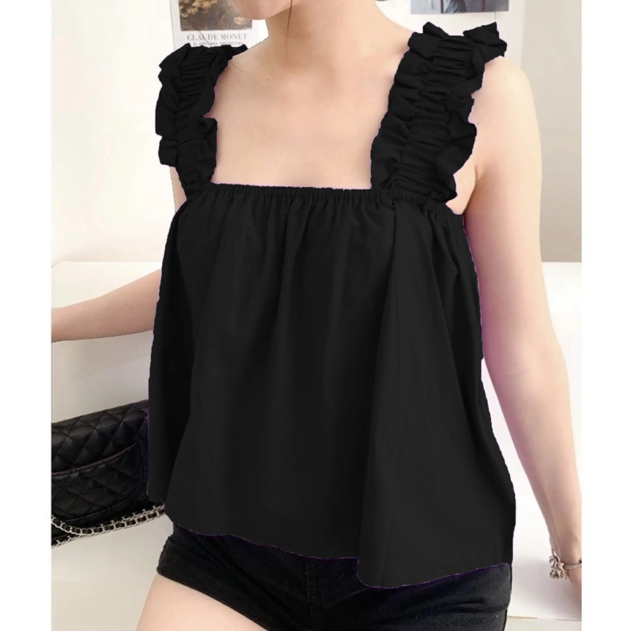 ClassyID Top Martha Ruffle Atasan Wanita Model Tank Top Wanita Lembut Nyaman di Gunakan PREMIUM QUALITY fit panjang crop  basic