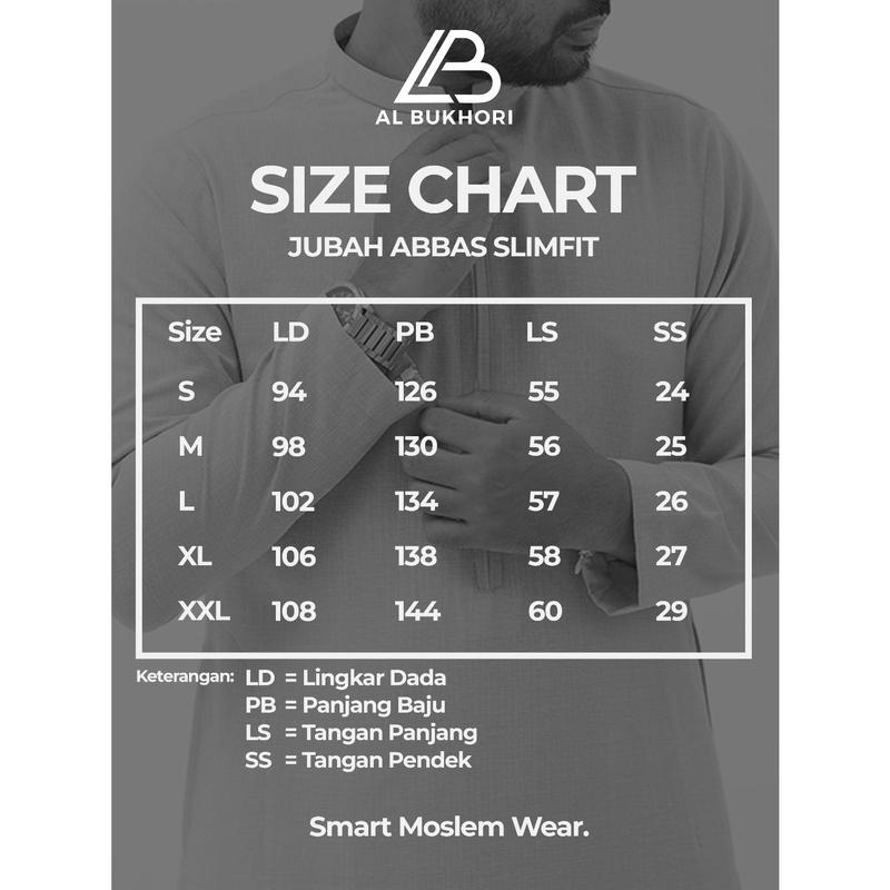 Al Bukhori - Anti UV Jubah Gamis Thobe Slimfit Pria Dewasa Premium Lengan Panjang - Jubah Abbas 1